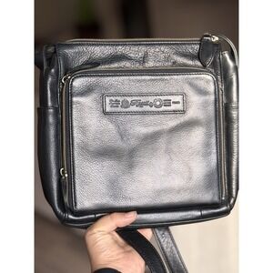 Vintage Fossil 1954 Black Leather Medium Crossbody Purse Shoulder Bag